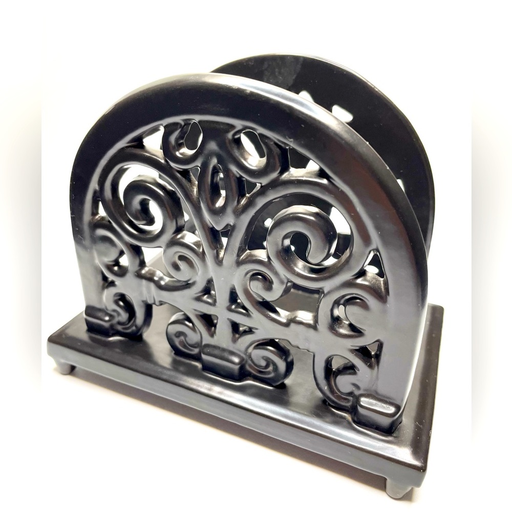 Cast iron Chocolate Brown Rustic Napkin Holder